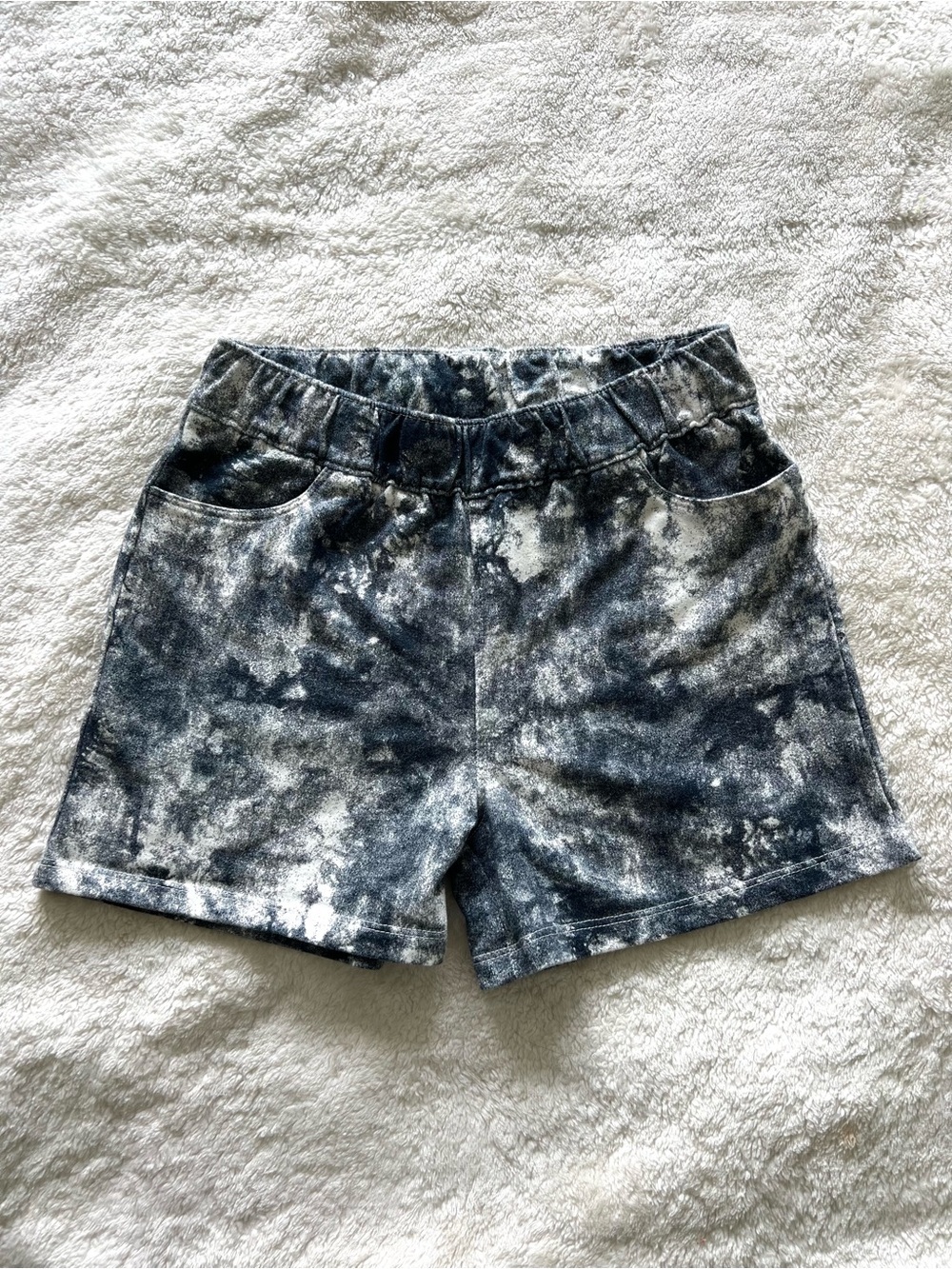 Hudson Tie-Dye Black & White Pull-On Shorts Size M